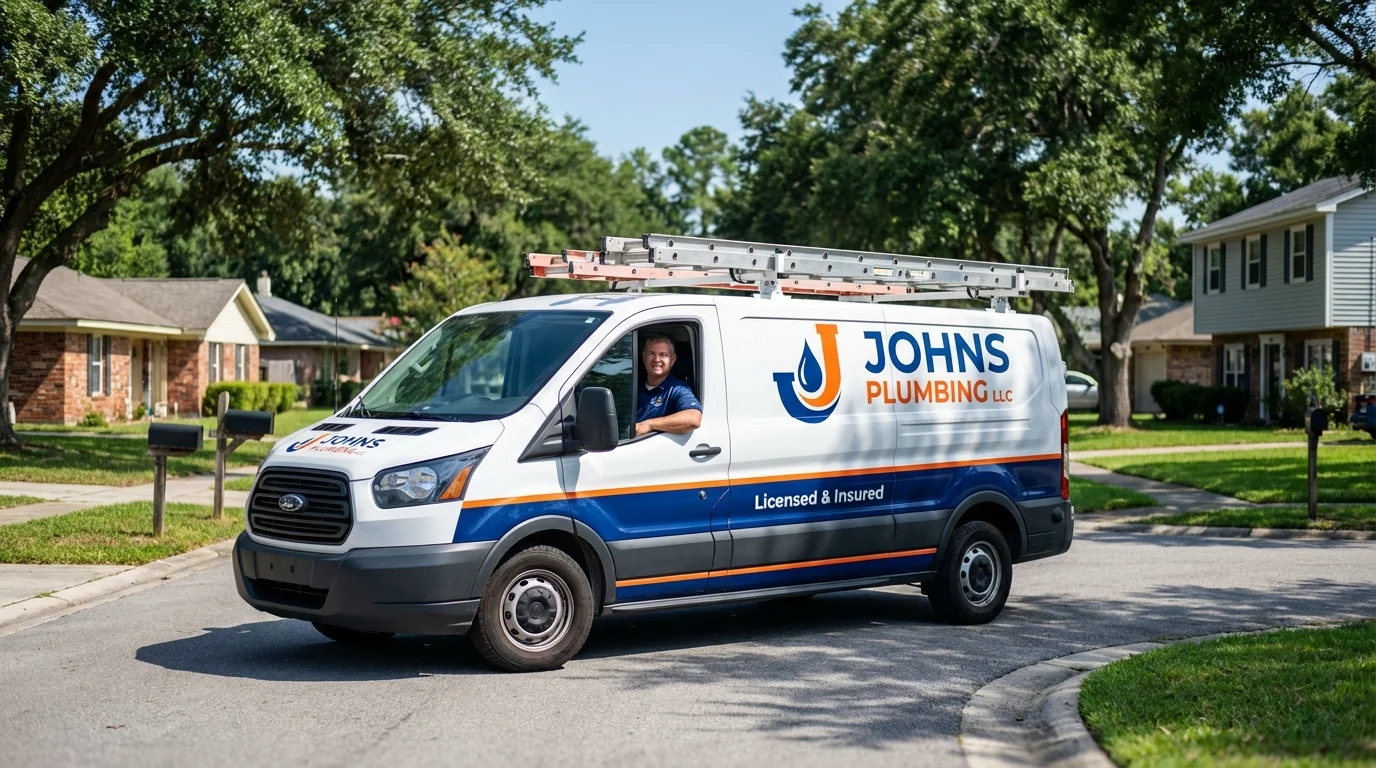 Johns Plumbing LLC service van in Montgomeryville, PA