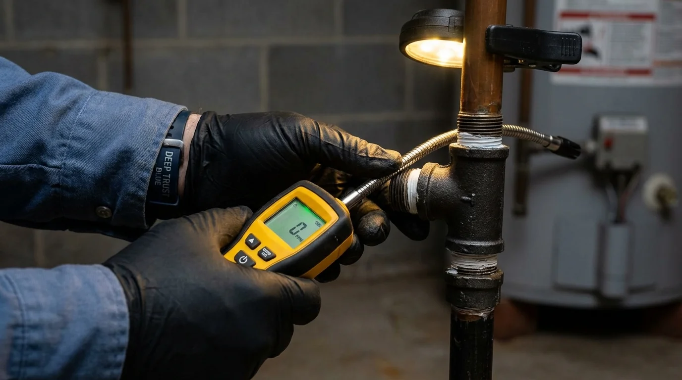 Gas leak detection with electronic sniffer by Johns Plumbing LLC in Montgomeryville