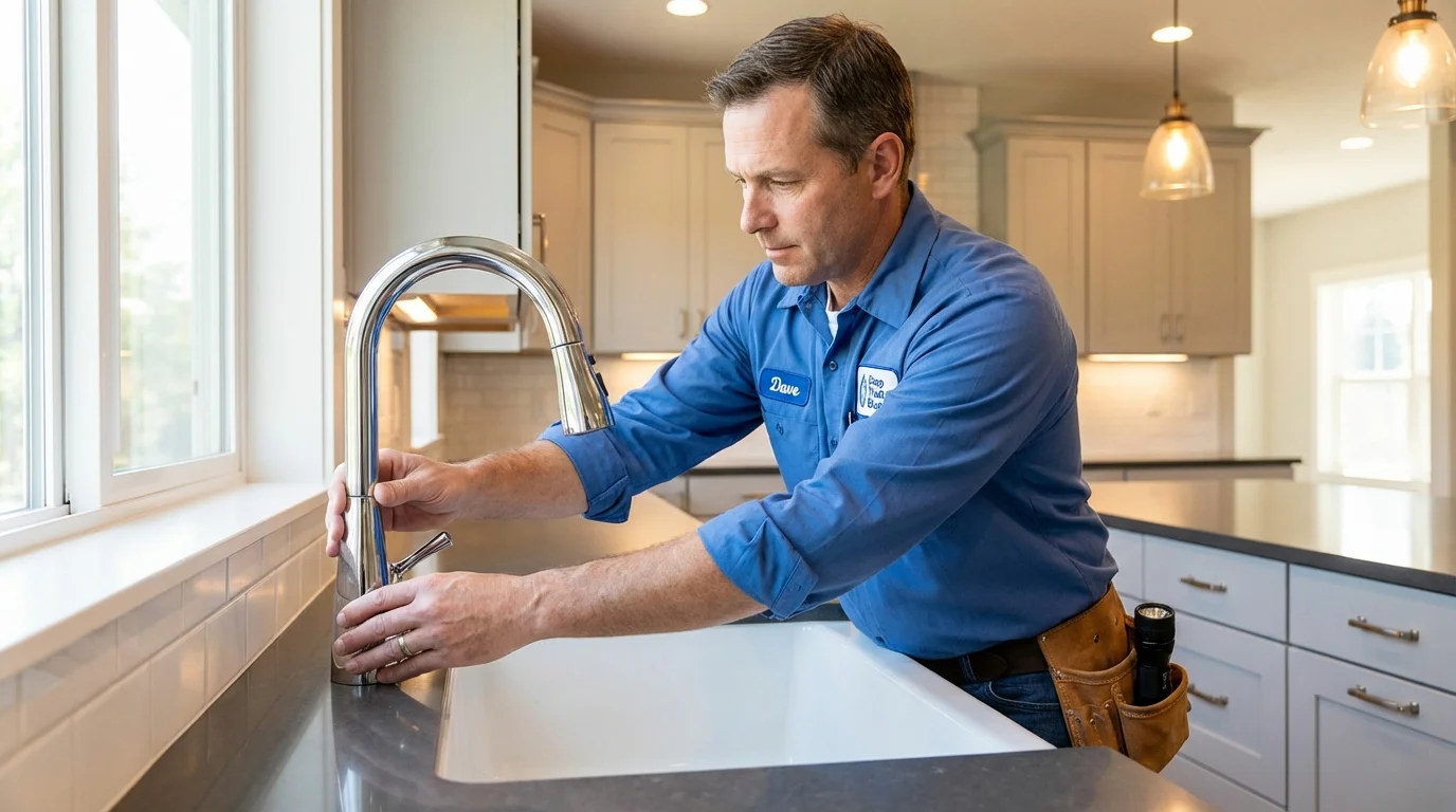 Kitchen faucet installation by Johns Plumbing LLC in Montgomeryville