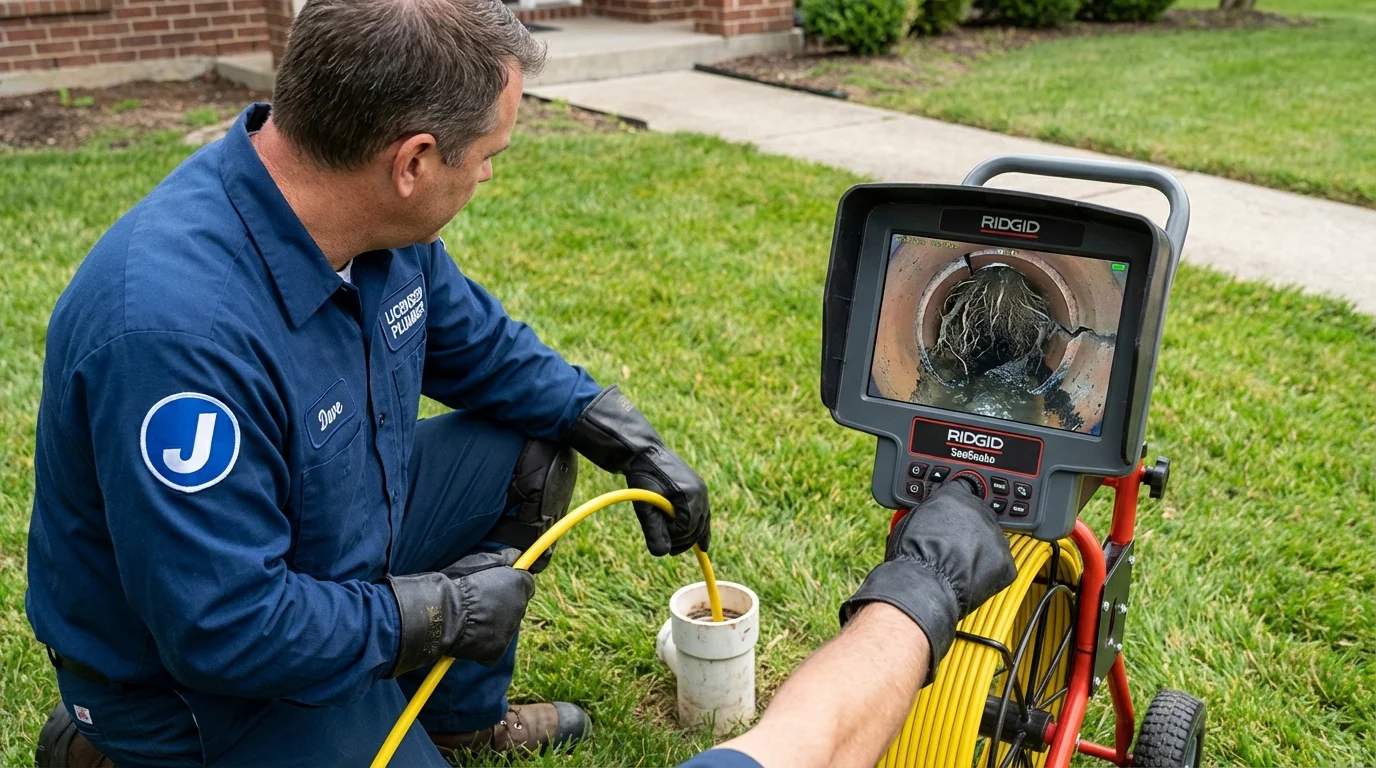 Sewer camera inspection being performed by Johns Plumbing LLC in Montgomeryville