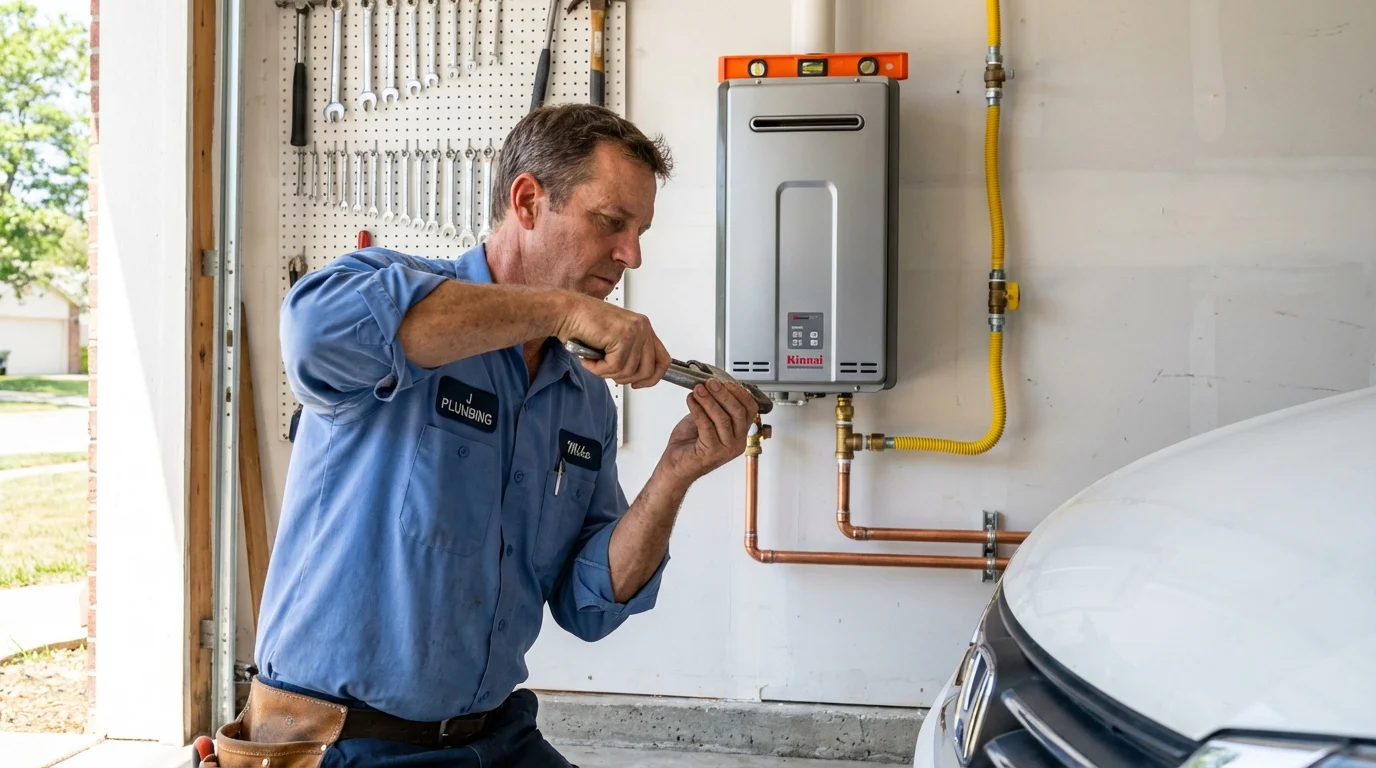 Tankless water heater installation by a Johns Plumbing LLC plumber in Montgomeryville